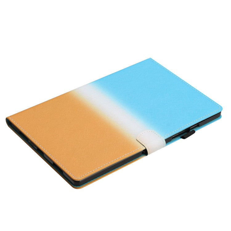 For Huawei Enjoy Tablet 2 / MatePad T 10 / T 10S / Honor Pad 6 10.1-inch / Pad X6 9.7 inch Stitching Lines Gradient Leather Tablet Stand Case - Blue / Orange