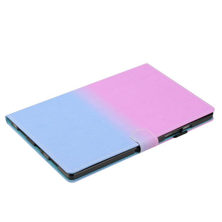 For Huawei Enjoy Tablet 2 / MatePad T 10 / T 10S / Honor Pad 6 10.1-inch / Pad X6 9.7 inch Stitching Lines Gradient Leather Tablet Stand Case - Purple / Blue