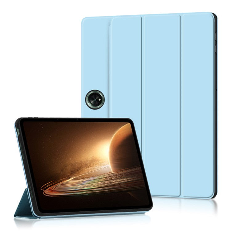 Tablet Case for Oppo Pad 2 , PU Leather + TPU Trifold Stand Protective Tablet Cover - Blue