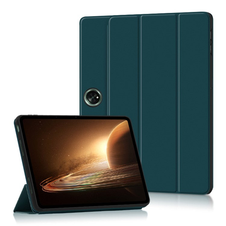 Tablet Case for Oppo Pad 2 , PU Leather + TPU Trifold Stand Protective Tablet Cover - Green