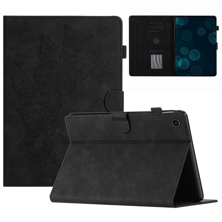 For Honor Pad 6 10.1-inch / Pad X6 9.7 inch / Huawei Enjoy Tablet 2 / MatePad T 10 9.7 inch / T 10S 10.1 inch  Card Slot Leather Tablet Case Cover - Black