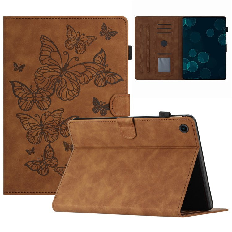 For Honor Pad 6 10.1-inch / Pad X6 9.7 inch / Huawei Enjoy Tablet 2 / MatePad T 10 9.7 inch / T 10S 10.1 inch  Card Slot Leather Tablet Case Cover - Brown