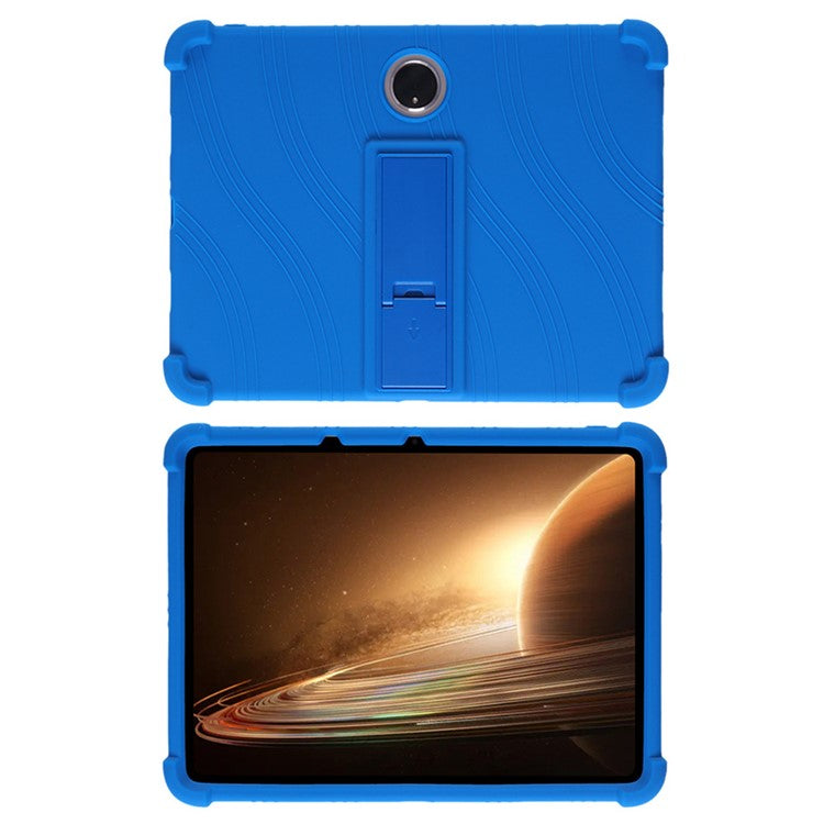 Shockproof Silicone Case for Oppo Pad 2 PC Kickstand Protective Tablet Cover - Dark Blue