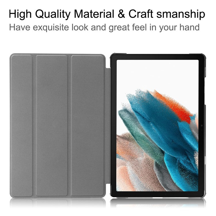 For Samsung Galaxy Tab A9 Tri-fold Stand Tablet Leather Case Pattern Printing Tablet Cover - Graffiti