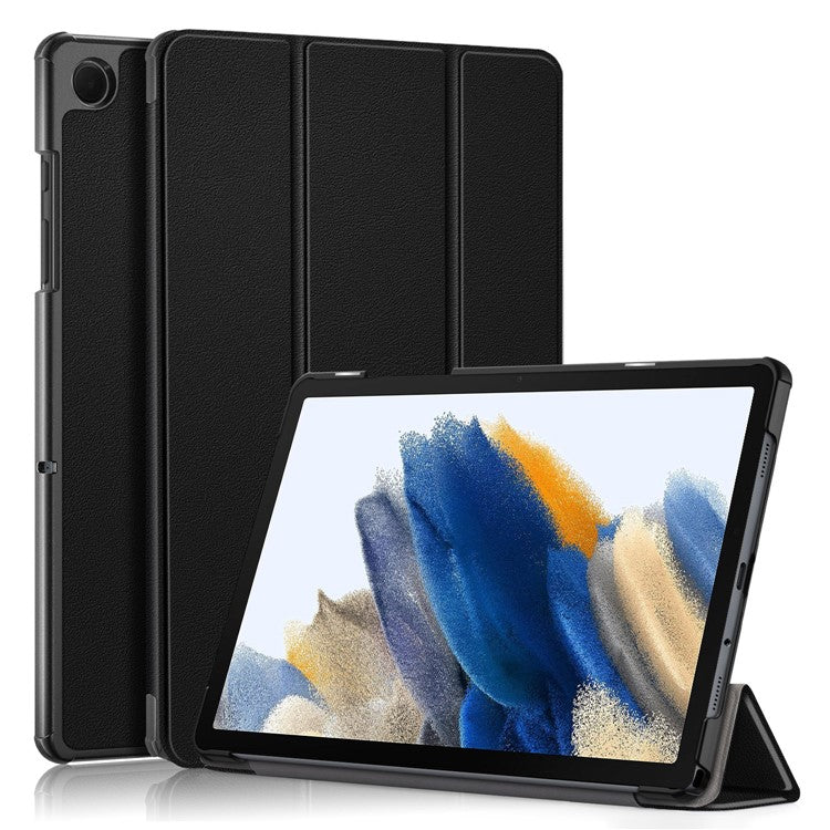 For Samsung Galaxy Tab  A9+ X210 / X216 / X218 PU Leather Smart Cover Tri-Fold Stand Tablet Case - Black