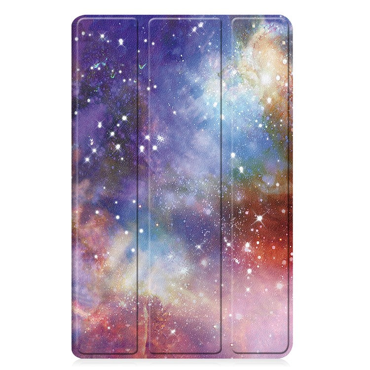 For Samsung Galaxy Tab A9+ Trifold Stand Tablet Case PU Leather Pattern Printing Smart Protective Cover - Galaxy