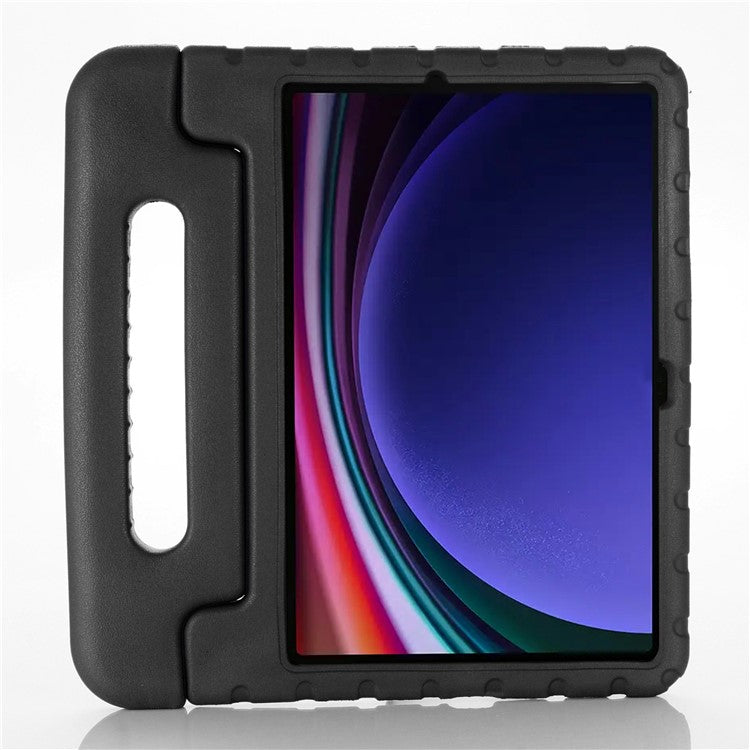 For Samsung Galaxy Tab S9 / S9 FE Protective EVA Kids Cover Handle Kickstand Shockproof Tablet Case - Black