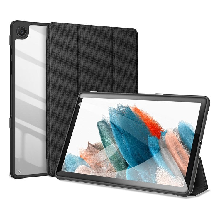 DUX DUCIS TOBY Series For Samsung Galaxy Tab A9+ Tri-fold Stand Cover PU Leather Auto Wake / Sleep Tablet Case - Black