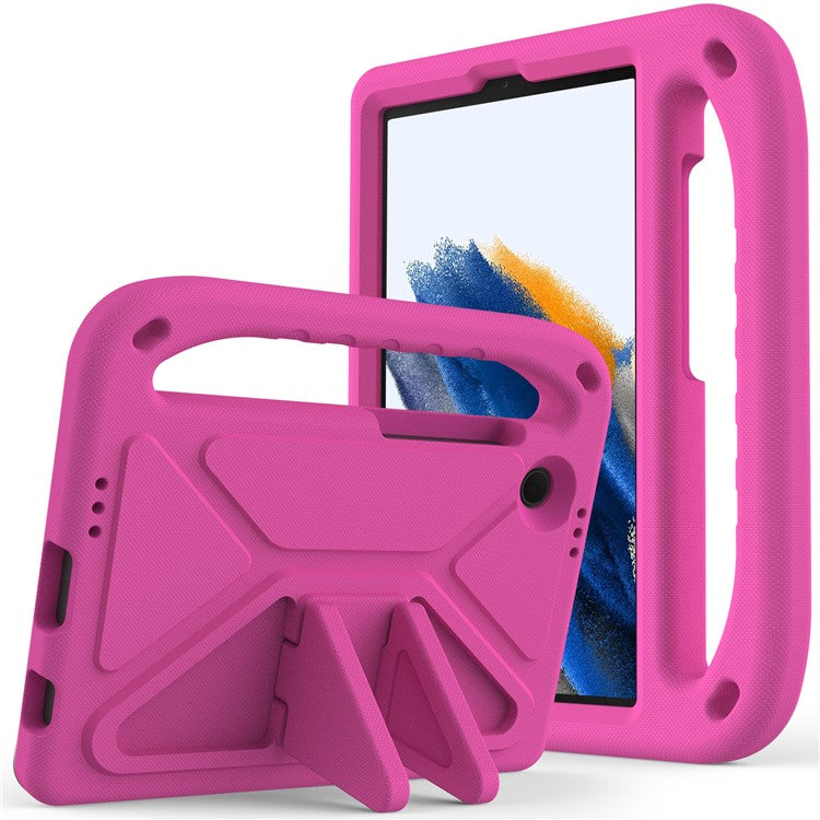 For Samsung Galaxy Tab A9 Case Shockproof Kickstand EVA Tablet Cover with Handle - Rose