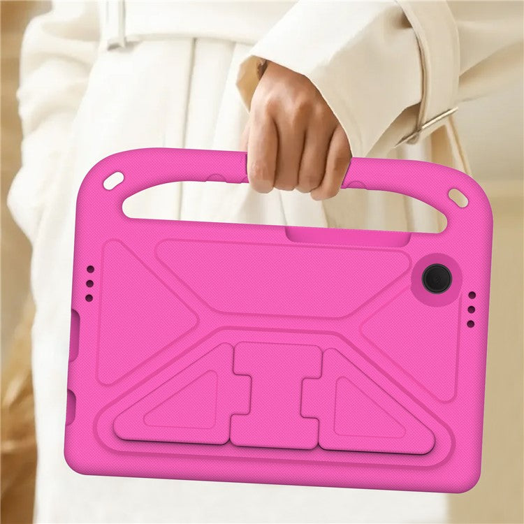 For Samsung Galaxy Tab A9 Case Shockproof Kickstand EVA Tablet Cover with Handle - Rose