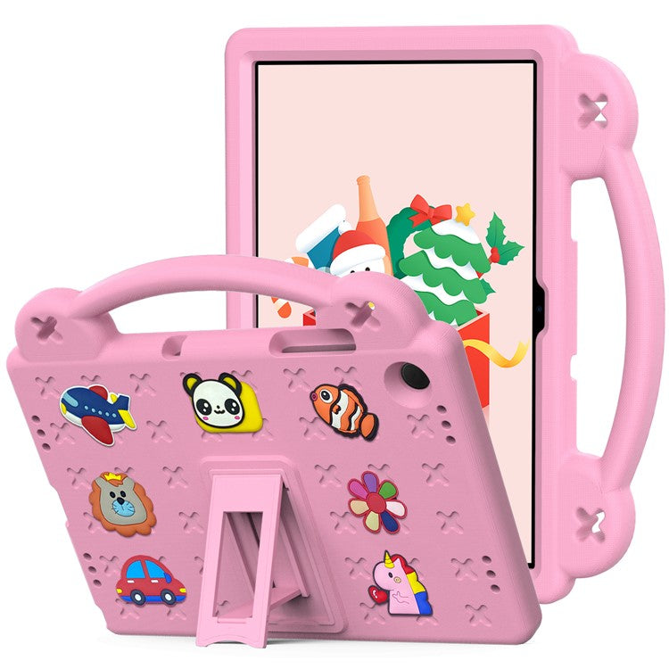 For Samsung Galaxy Tab A9+ Case EVA Protective Tablet Cover Kids Friendly Grip Handle Kickstand Case - Pink