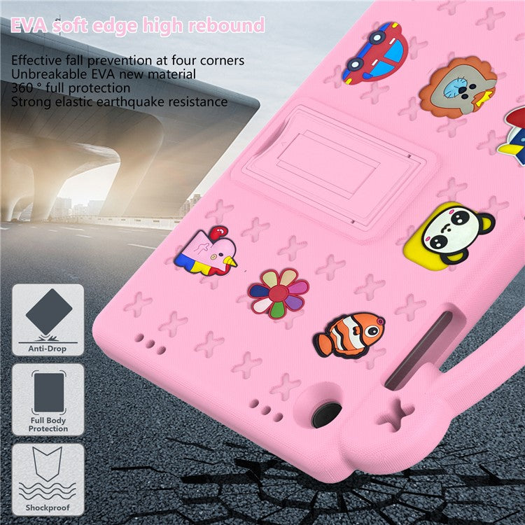 For Samsung Galaxy Tab A9+ Case EVA Protective Tablet Cover Kids Friendly Grip Handle Kickstand Case - Pink