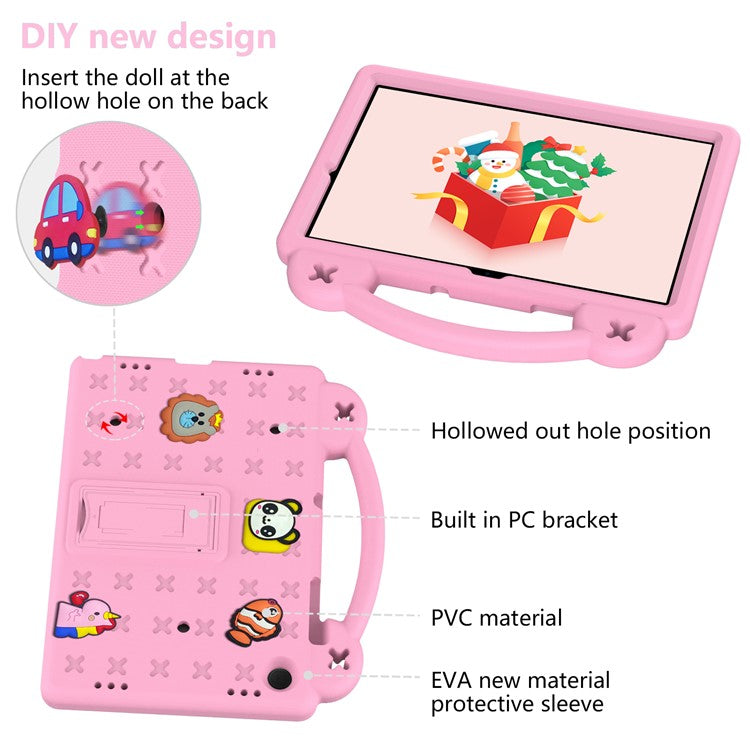 For Samsung Galaxy Tab A9+ Case EVA Protective Tablet Cover Kids Friendly Grip Handle Kickstand Case - Pink