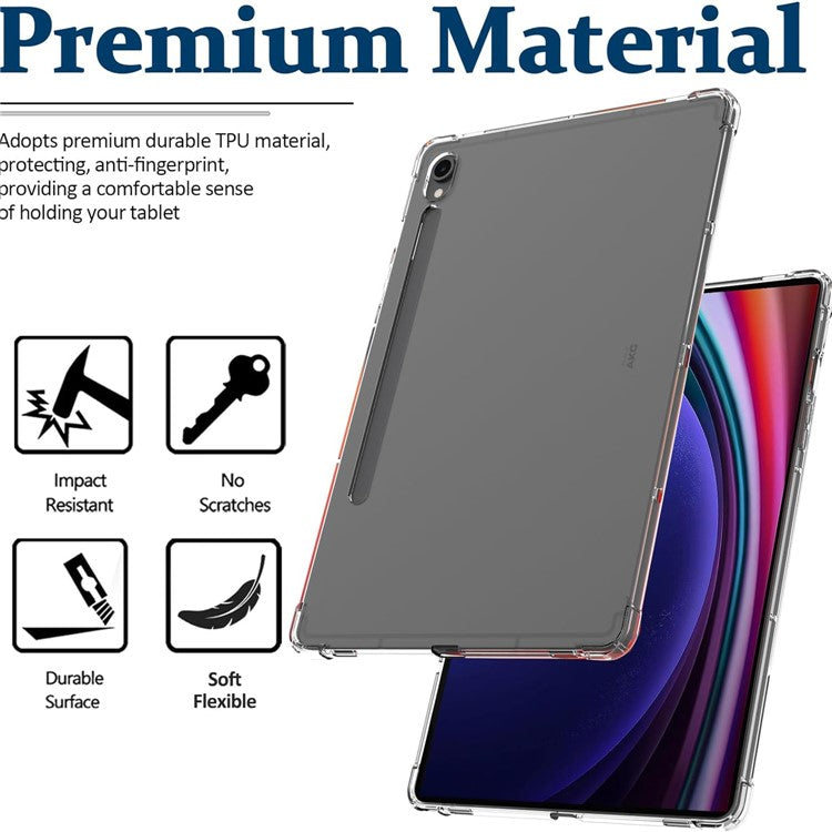 For Samsung Galaxy Tab S9 FE Case TPU Cover HD Transparent Drop Protection Tablet Shell