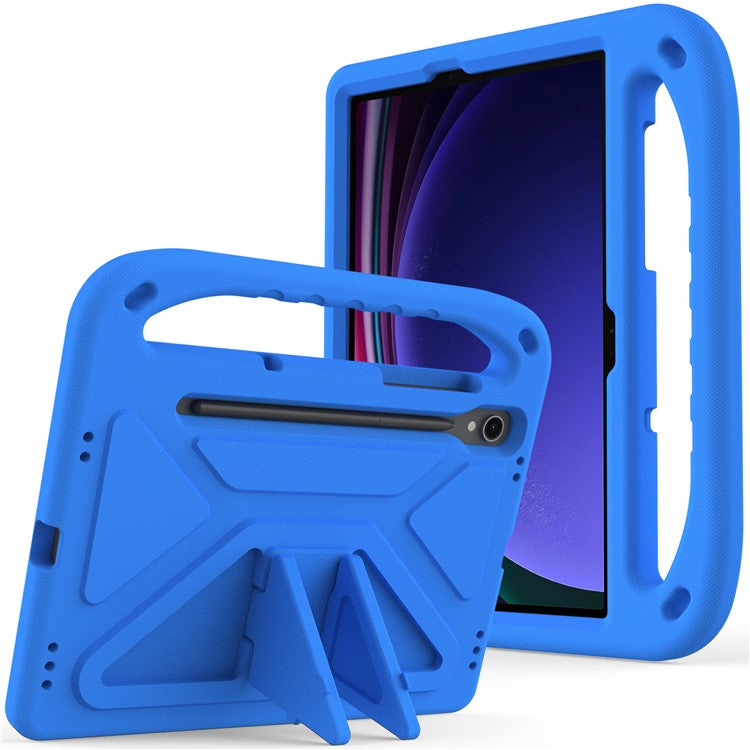 For Samsung Galaxy Tab S9 FE Case Kickstand EVA Tablet Cover with Hand Grip - Blue