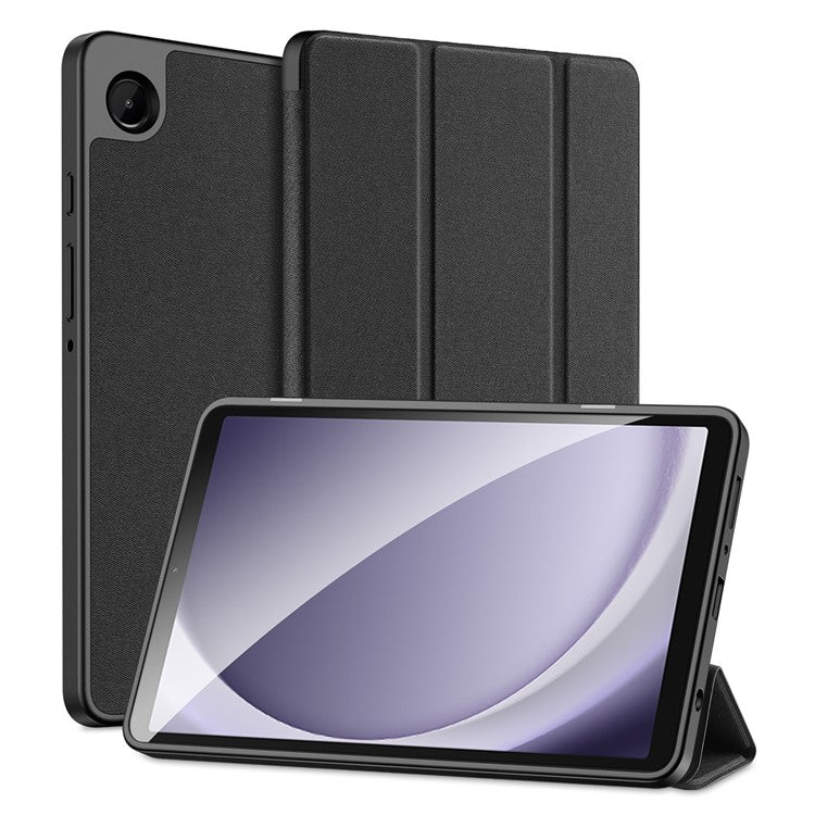 DUX DUCIS Domo Series for Samsung Galaxy Tab A9 Leather Business Case Tri-fold Stand Smart Tablet Cover - Black