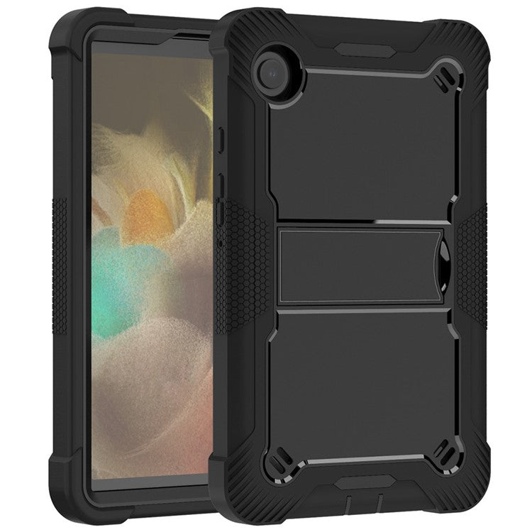 For Samsung Galaxy Tab A9 Kickstand Cover Silicone + PC Defender Shockproof Tablet Case - Black