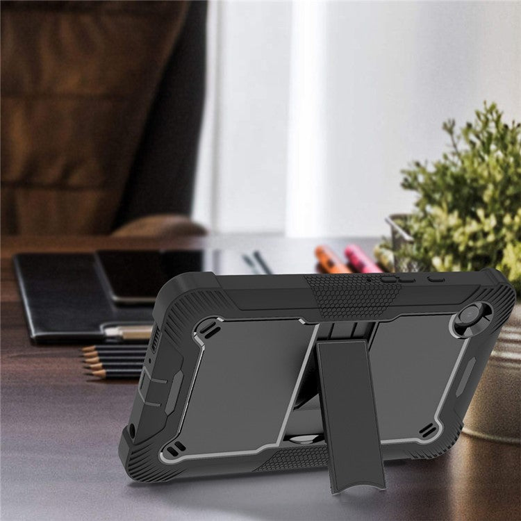 For Samsung Galaxy Tab A9 Kickstand Cover Silicone + PC Defender Shockproof Tablet Case - Black