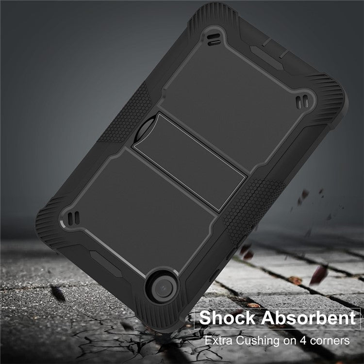 For Samsung Galaxy Tab A9 Kickstand Cover Silicone + PC Defender Shockproof Tablet Case - Black