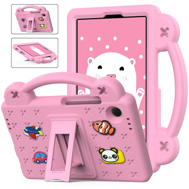 For Samsung Galaxy Tab A9 Case EVA Tablet Cover Anti-Drop Kickstand Case with Grip Handle - Pink