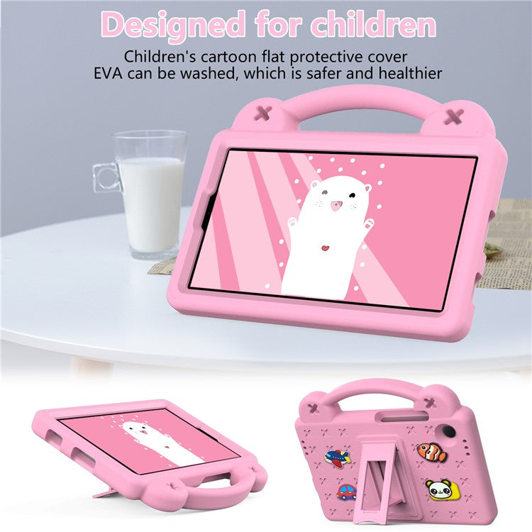 For Samsung Galaxy Tab A9 Case EVA Tablet Cover Anti-Drop Kickstand Case with Grip Handle - Pink