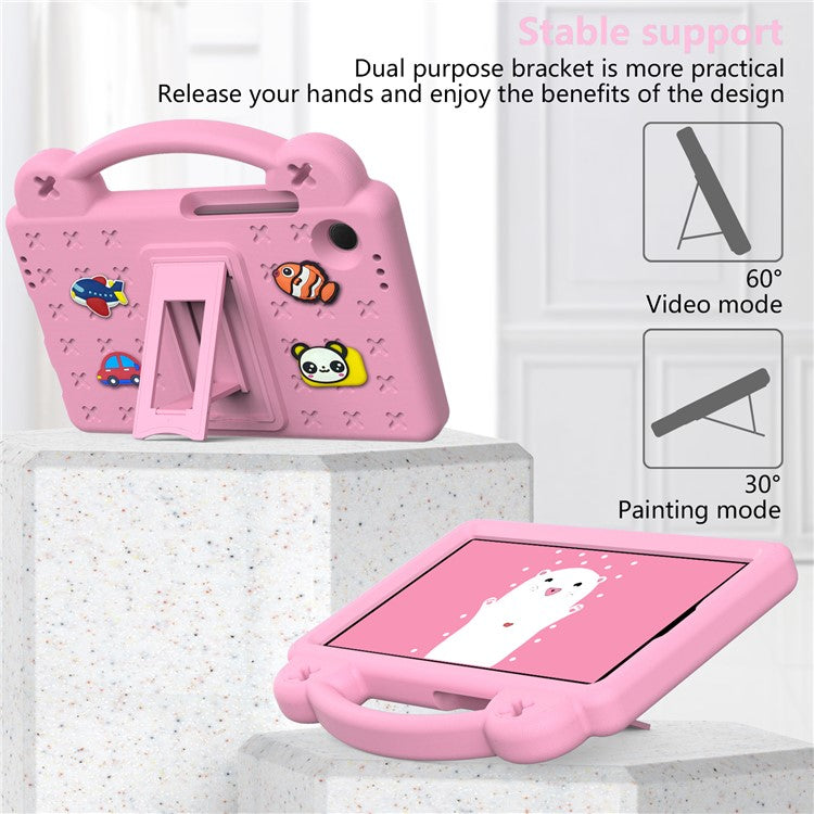 For Samsung Galaxy Tab A9 Case EVA Tablet Cover Anti-Drop Kickstand Case with Grip Handle - Pink