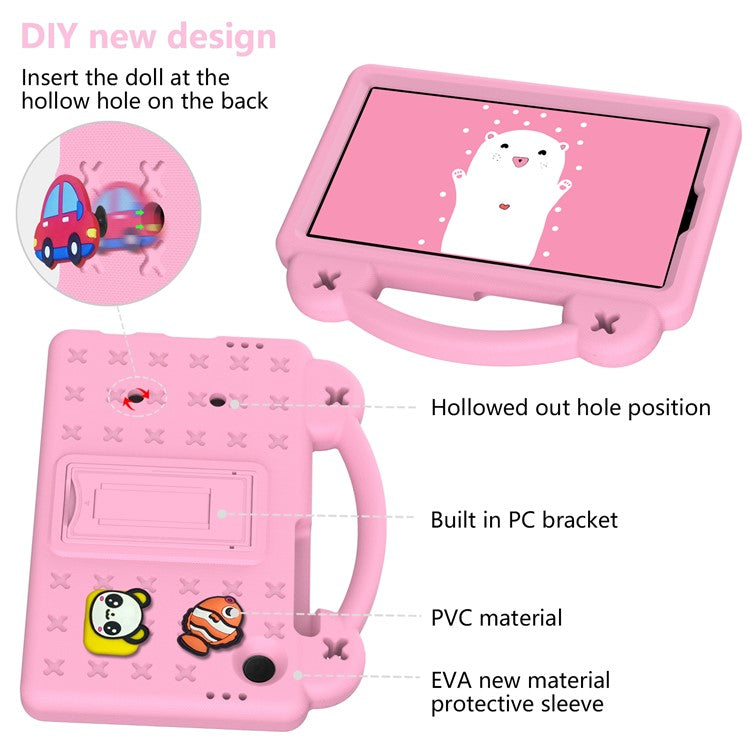 For Samsung Galaxy Tab A9 Case EVA Tablet Cover Anti-Drop Kickstand Case with Grip Handle - Pink