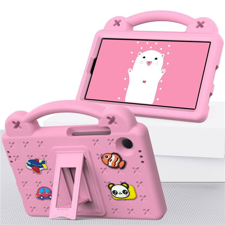 For Samsung Galaxy Tab A9 Case EVA Tablet Cover Anti-Drop Kickstand Case with Grip Handle - Pink