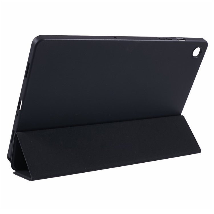 For Samsung Galaxy Tab A9 Tri-fold Stand Cover PU Leather Honeycomb Texture Tablet Case - Black