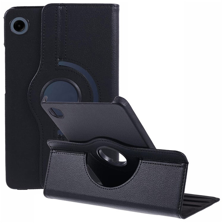 For Samsung Galaxy Tab A9 Case PU Leather Rotating Stand Tablet Cover - Black