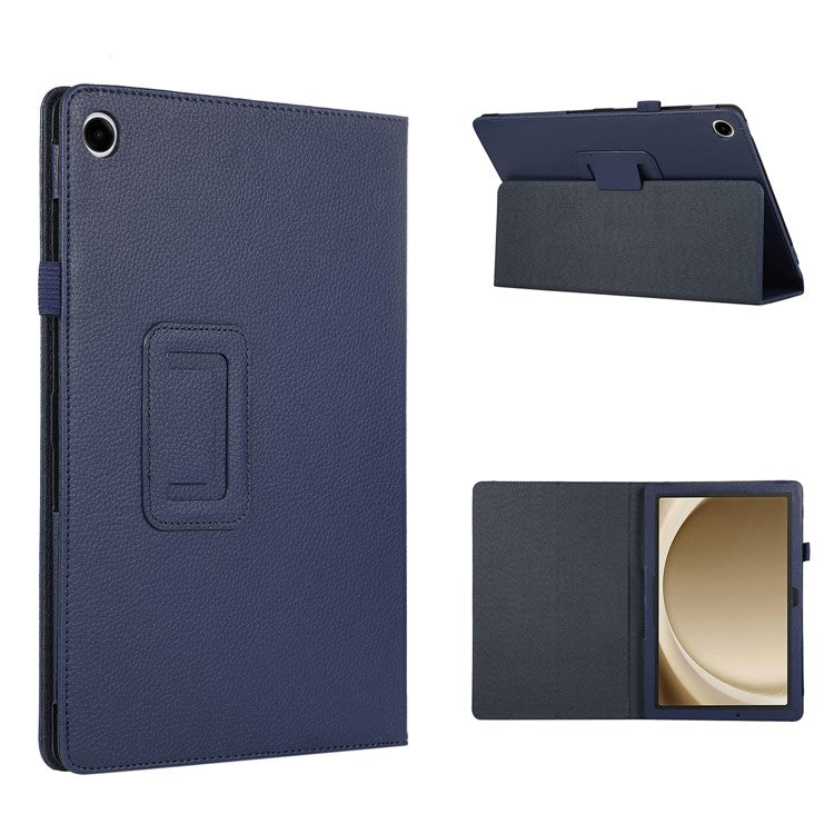 For Samsung Galaxy Tab A9+ Case Scratch-proof Leather Tablet Protective Cover - Dark Blue