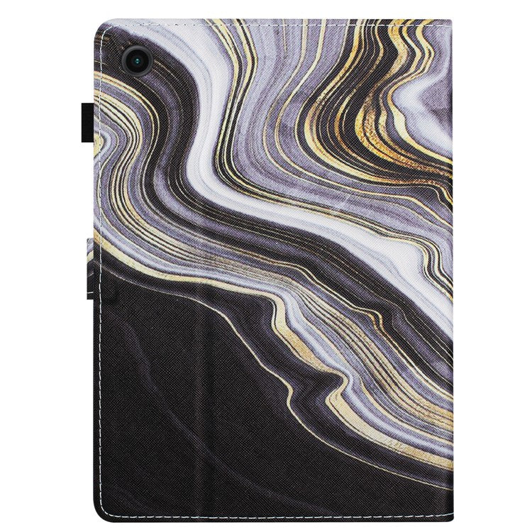 For Honor Pad 6 / Pad X6 / Huawei Enjoy Tablet 2 / MatePad T 10 / T 10S Case PU Leather Pattern Tablet Cover - Black+Gold Marble