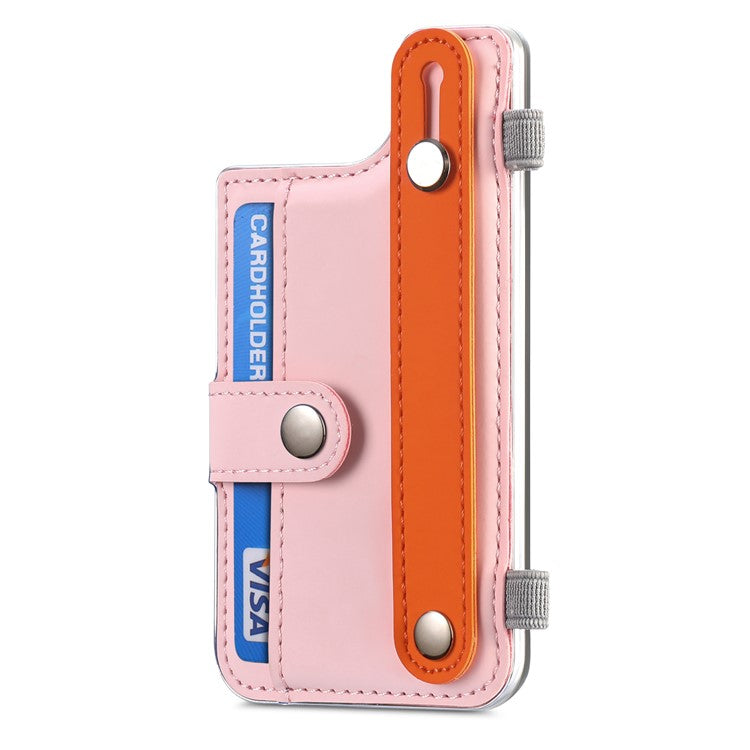 Phone Card Holder Wristband Kickstand PU Leather Phone Card Bag - Pink