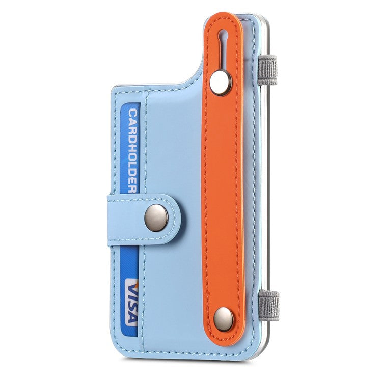 Phone Card Holder Wristband Kickstand PU Leather Phone Card Bag - Baby Blue