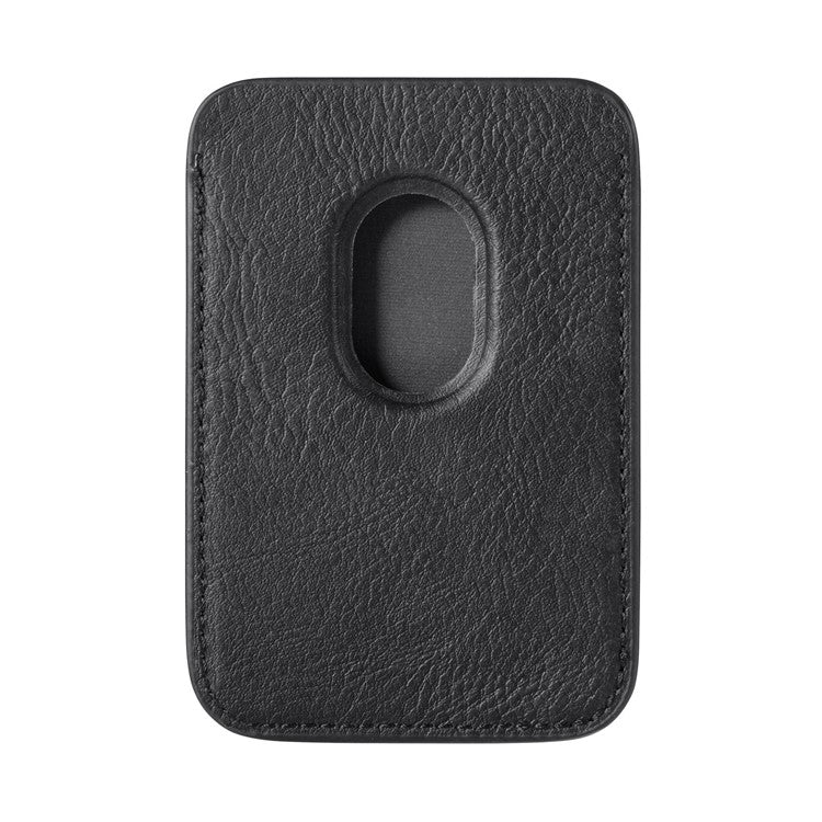 Magnetic Card Holder Carbon Fiber Texture PU Leather Phone Card Bag - Black