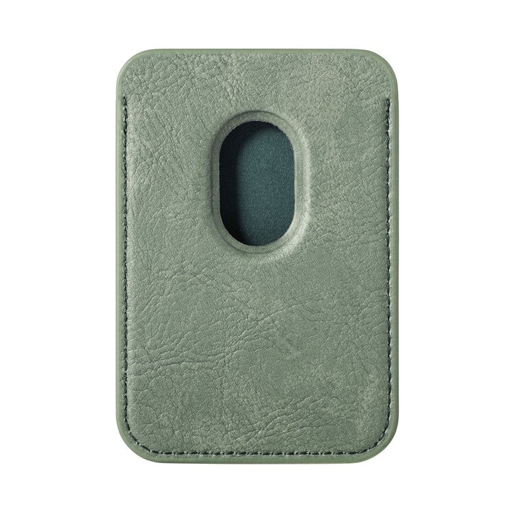 Magnetic Card Holder Carbon Fiber Texture PU Leather Phone Card Bag - Green