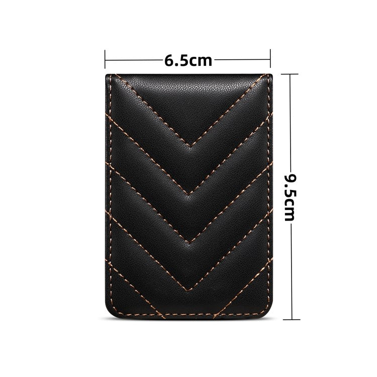 Adhesive Card Holder for Smart Phones Leather Card Bag with RFID Blocking, Kickstand - Black