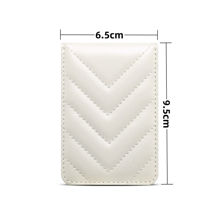 Adhesive Card Holder for Smart Phones Leather Card Bag with RFID Blocking, Kickstand - White