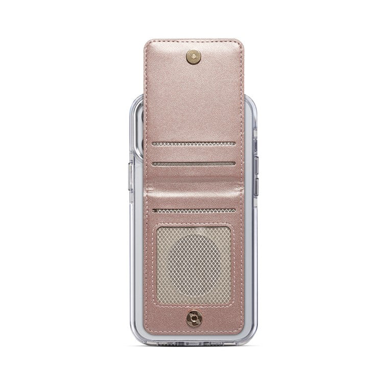 Adhesive Card Holder for Smart Phones Leather Card Bag with RFID Blocking, Kickstand - Rose Gold