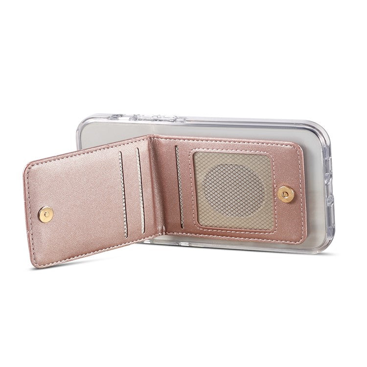 Adhesive Card Holder for Smart Phones Leather Card Bag with RFID Blocking, Kickstand - Rose Gold