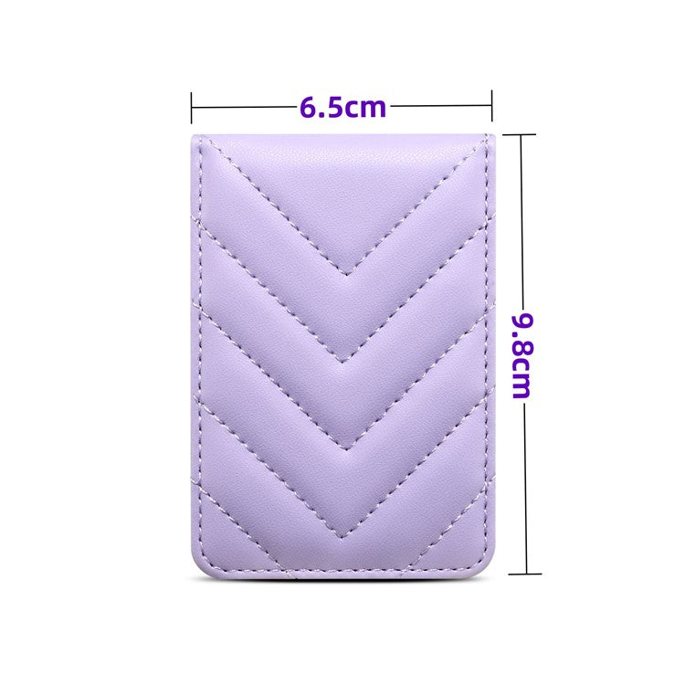 Adhesive Card Holder for Smart Phones Leather Card Bag with RFID Blocking, Kickstand - Purple