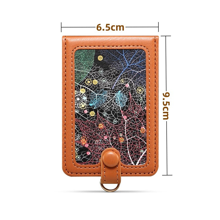 Adhesive Card Holder Kickstand RFID Blocking Credit Card Sleeves Sticker for Smartphones - Brown