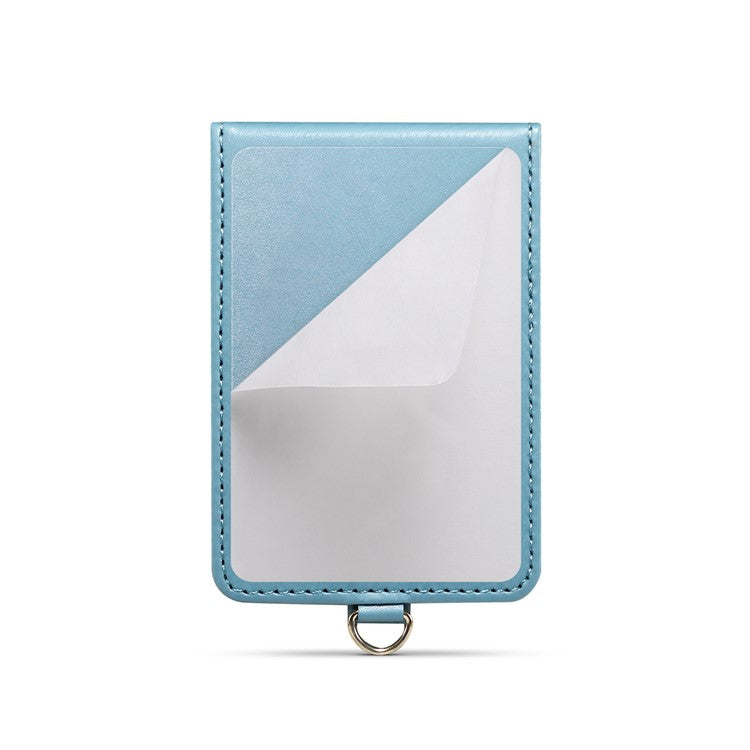 Adhesive Card Holder Kickstand RFID Blocking Credit Card Sleeves Sticker for Smartphones - Blue