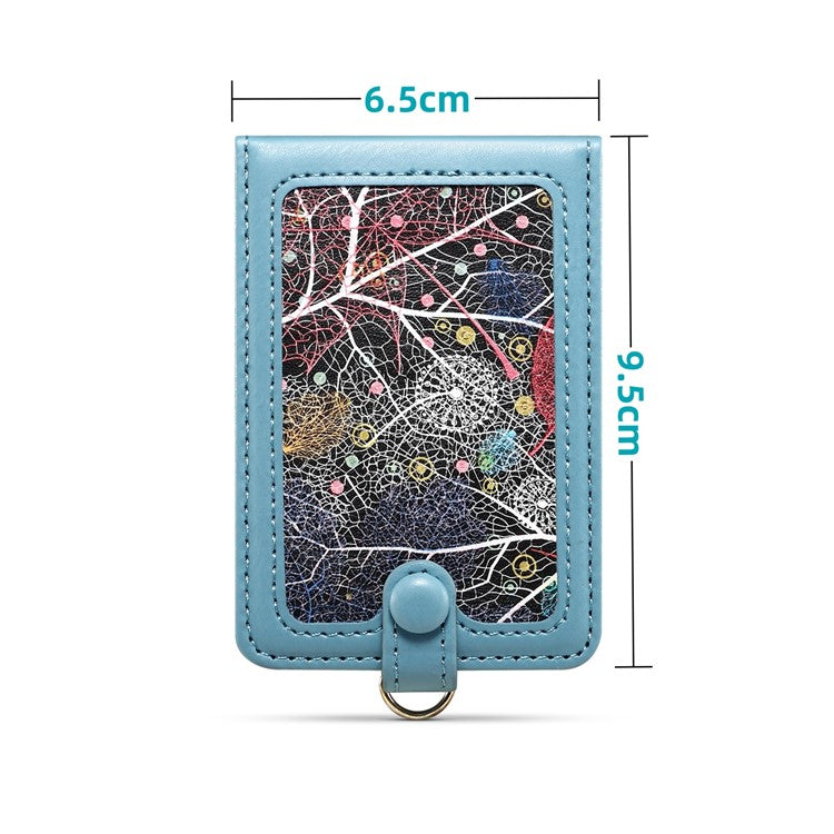 Adhesive Card Holder Kickstand RFID Blocking Credit Card Sleeves Sticker for Smartphones - Blue