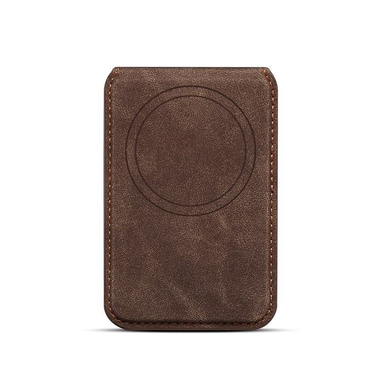 ESEBLE Magnetic Card Holder Compatible with MagSafe RFID Blocking Phone Leather Wallet Kickstand - Coffee