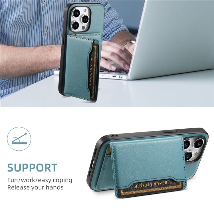 DENIOR Magnetic Card Case Compatible with MagSafe PU Leather Phone Card Holder Kickstand - Blue