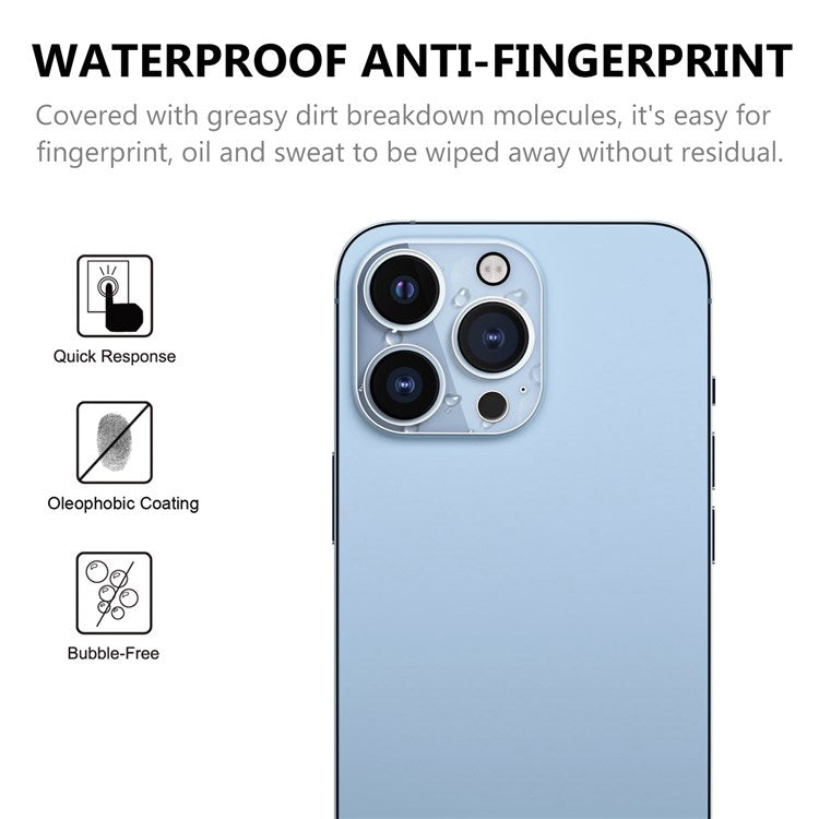 For iPhone 14 Pro 6.1 inch Rear Camera Lens Protector HD Clear Scratch Resistant Anti-explosion Tempered Glass Lens Film