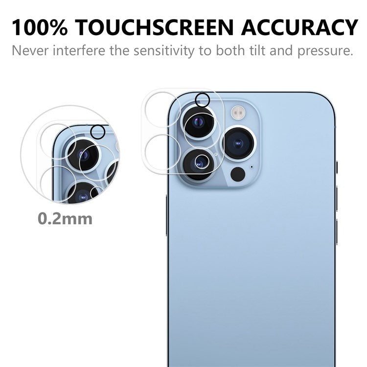 For iPhone 14 Pro 6.1 inch Rear Camera Lens Protector HD Clear Scratch Resistant Anti-explosion Tempered Glass Lens Film