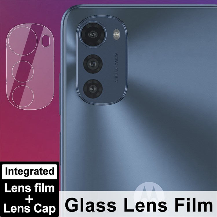 IMAK For Motorola Moto E32 4G Camera Lens Protector Anti-scratch Integrated Tempered Glass Lens Film + Acrylic Lens Cap