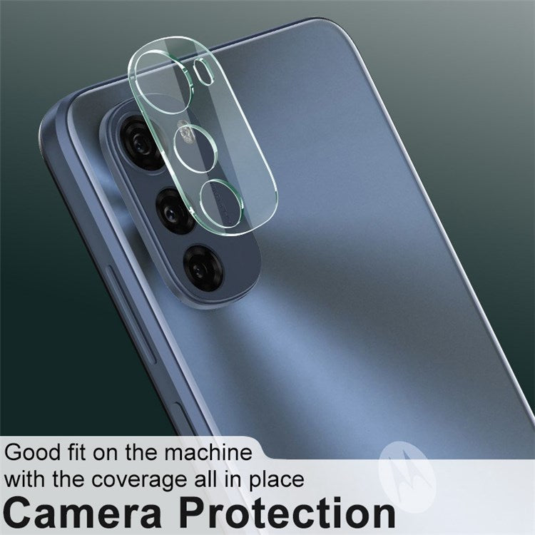 IMAK For Motorola Moto E32 4G Camera Lens Protector Anti-scratch Integrated Tempered Glass Lens Film + Acrylic Lens Cap